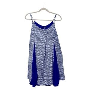 Sugarlips Blue Printed Sleeveless A-Line Summer Mini Dress Size M